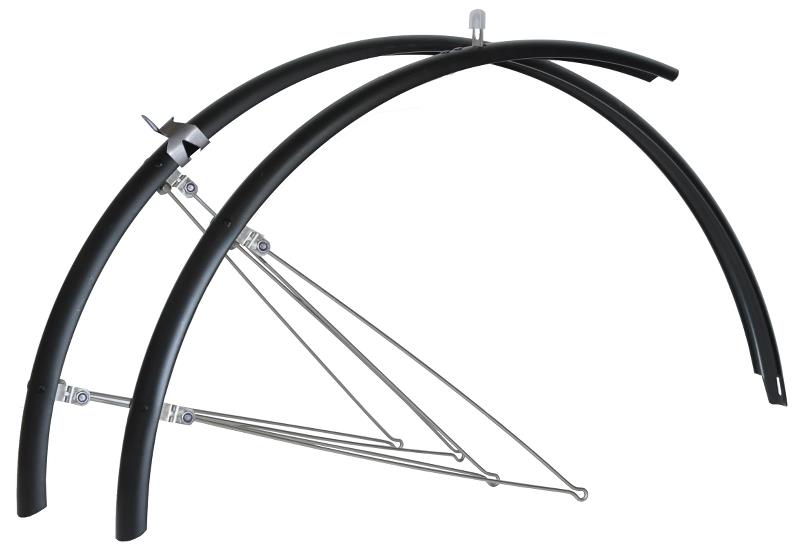 Skærmsæt 700C sort til citybike og gravelbike